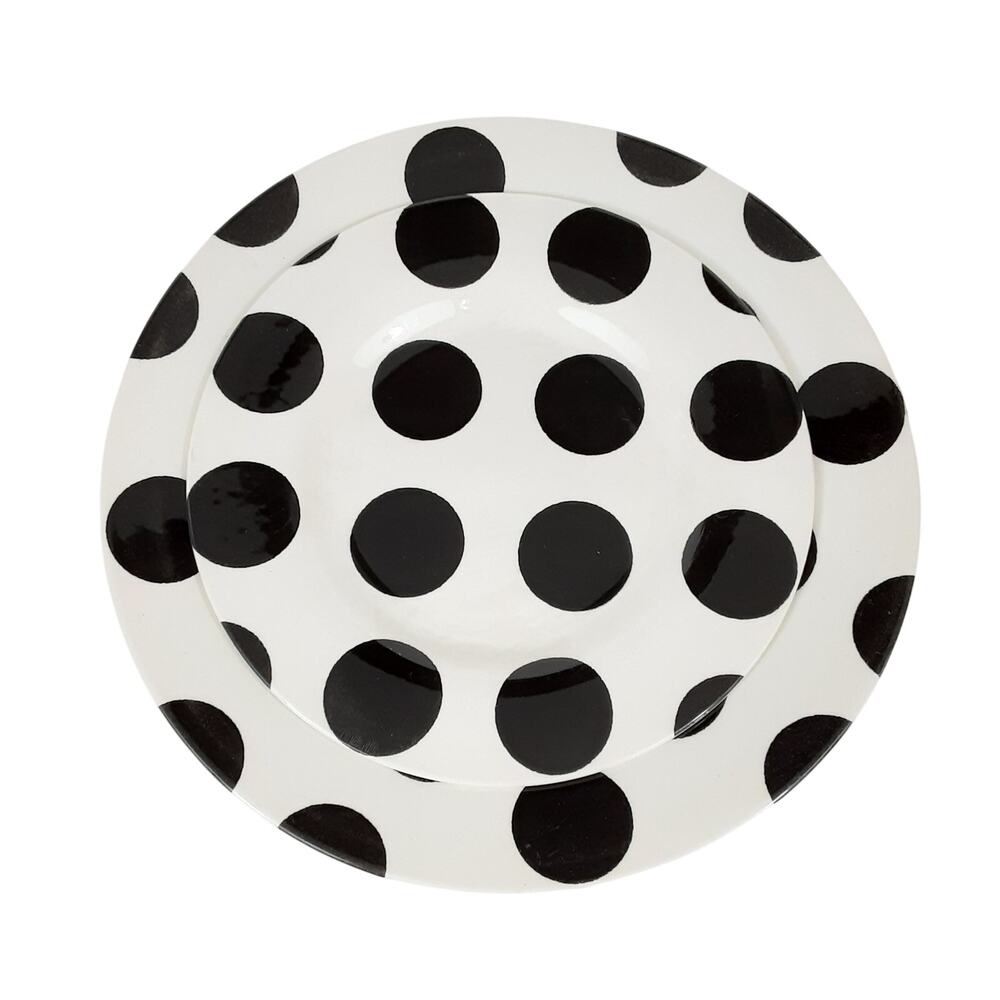 Royal Stafford England Monochrome Polka Dots Place Setting 2pc 11 & 8.5in Plates